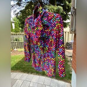 Vintage 70’s Colorful Geometric Patterned Blouse S/M